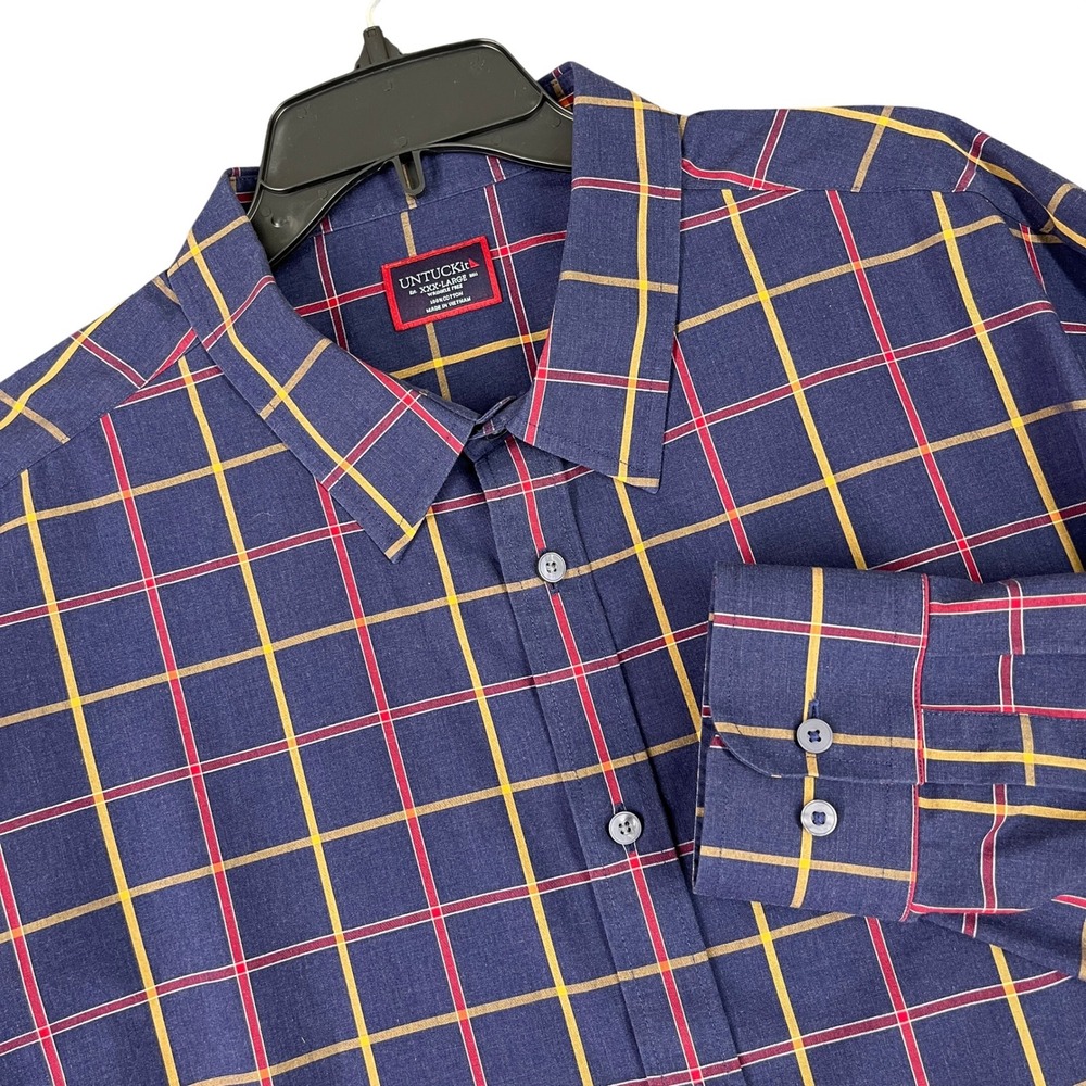 Untuckit Georgio WF Wrinkle Free Plaid‎ Button Down Shirt Mens XXXL